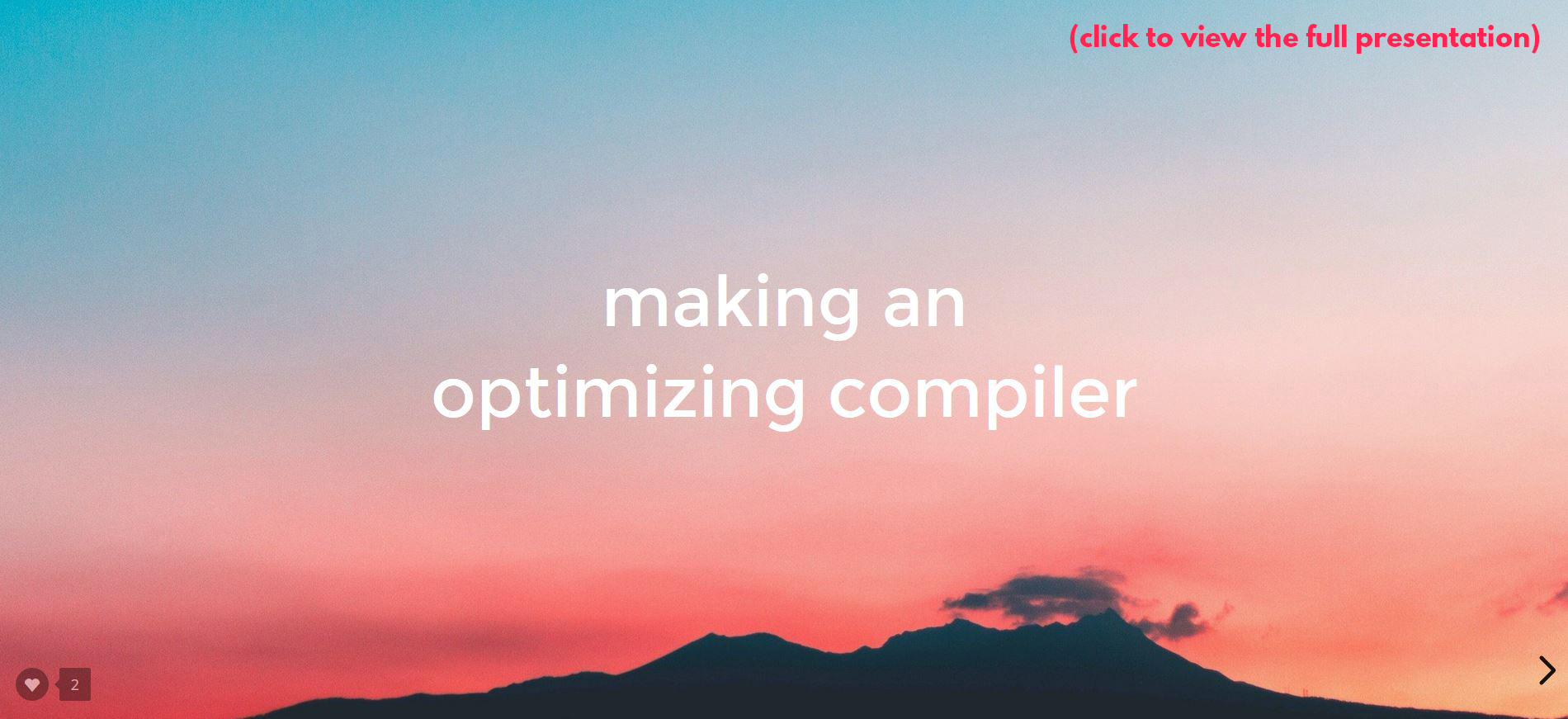 Making an Optimizing Compiler