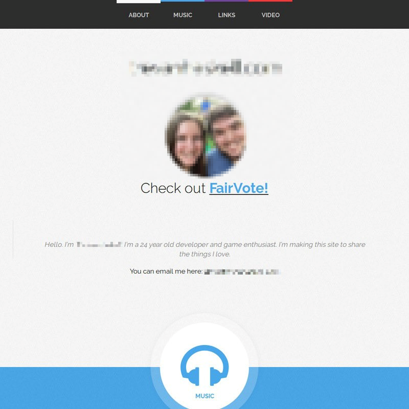 second website screenshot